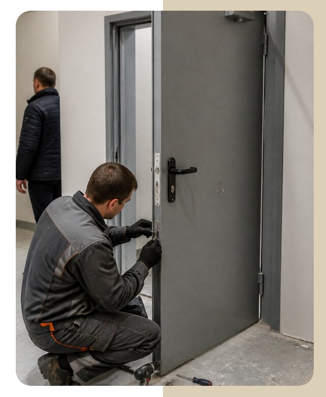 Ремонт противопожарной двери в Новомосковске по цене 6711 р. | Дверной